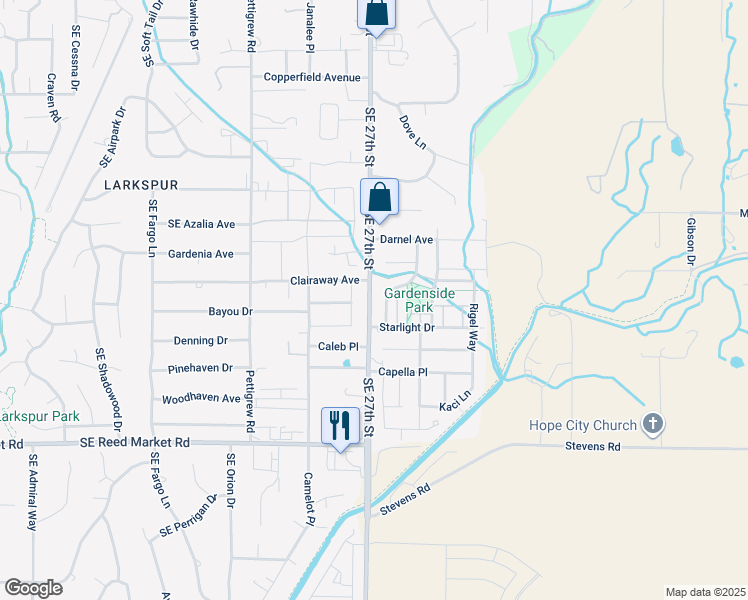 map of restaurants, bars, coffee shops, grocery stores, and more near 61699 Darla Place in Bend