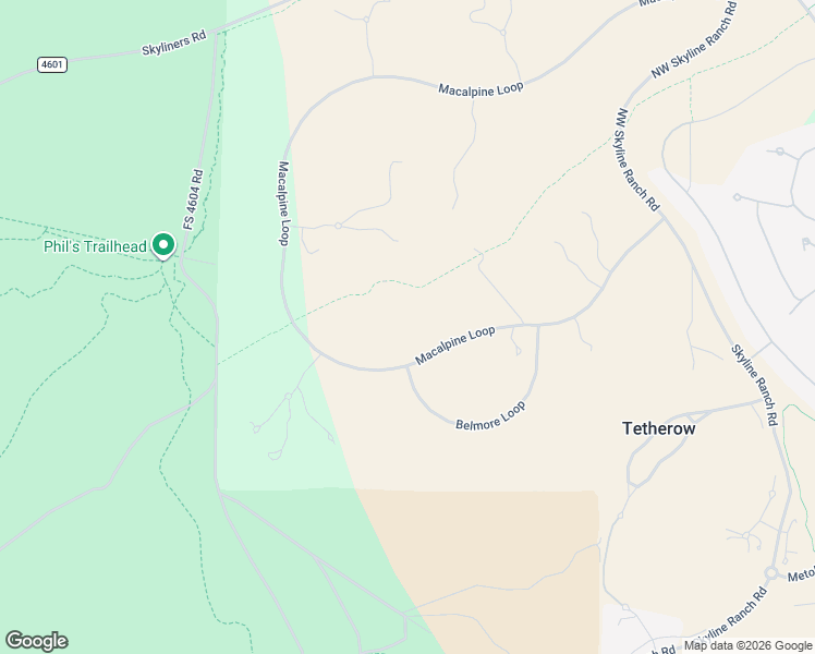 map of restaurants, bars, coffee shops, grocery stores, and more near 18715 Macalpine Loop in Bend