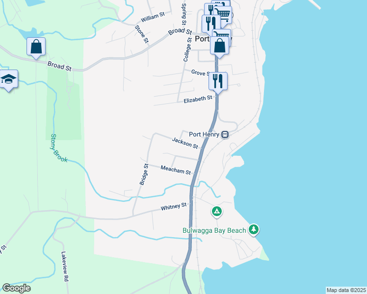 map of restaurants, bars, coffee shops, grocery stores, and more near 28 Jackson St in Port Henry