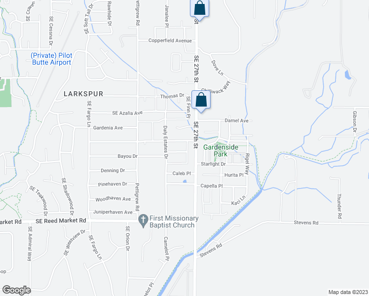 map of restaurants, bars, coffee shops, grocery stores, and more near 21196 Ritz Place in Bend