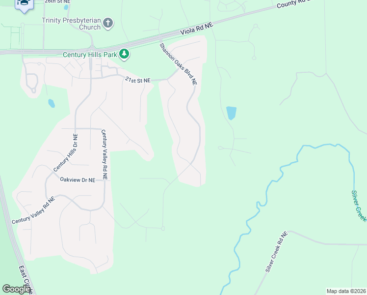 map of restaurants, bars, coffee shops, grocery stores, and more near 1819 Shannon Oaks Boulevard Northeast in Rochester