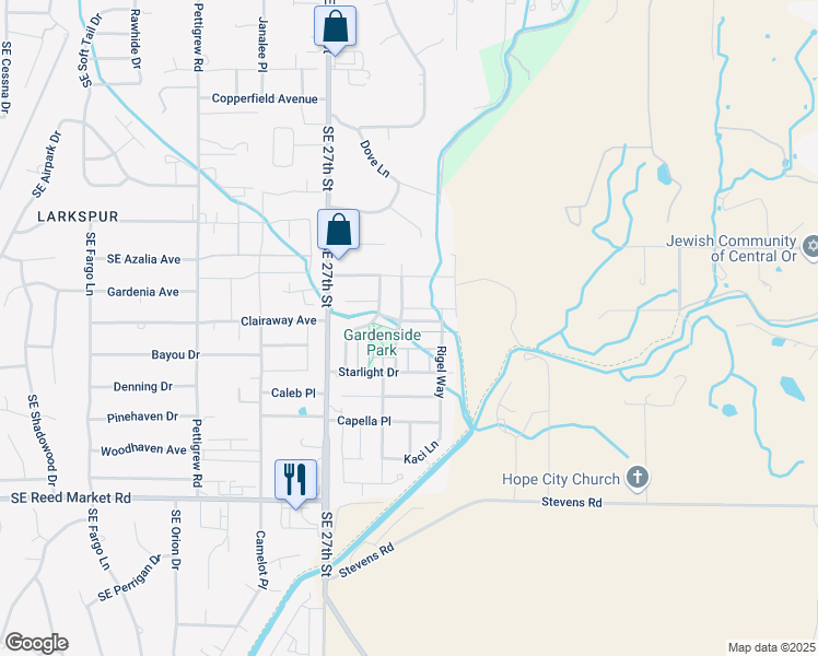map of restaurants, bars, coffee shops, grocery stores, and more near 21261 Bellflower Place in Bend