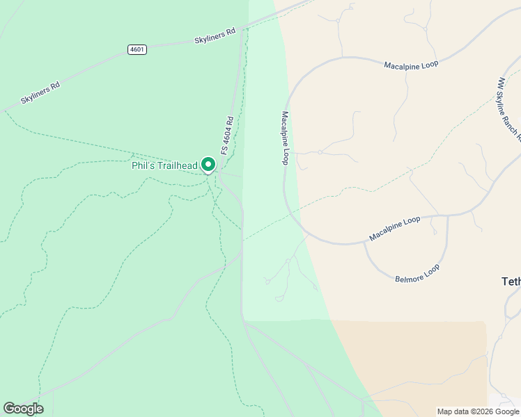 map of restaurants, bars, coffee shops, grocery stores, and more near 18780 Macalpine Loop in Bend