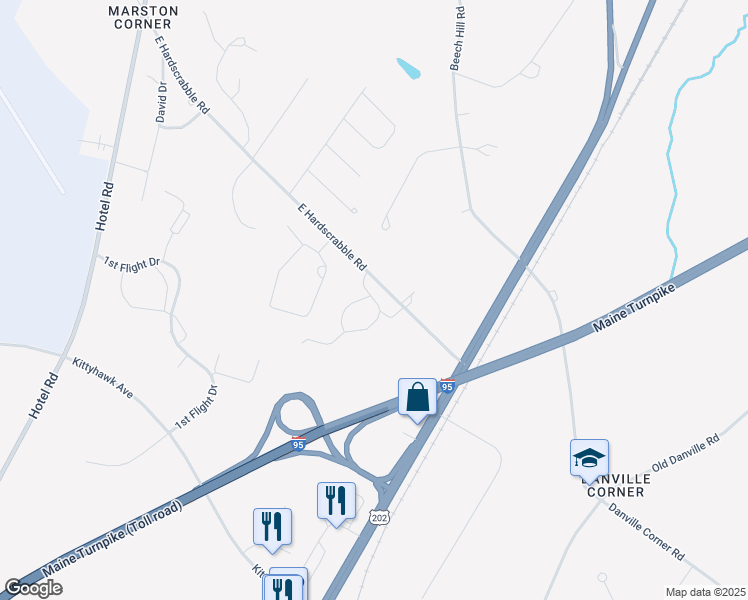 map of restaurants, bars, coffee shops, grocery stores, and more near 10 Harvest Hill Lane in Auburn