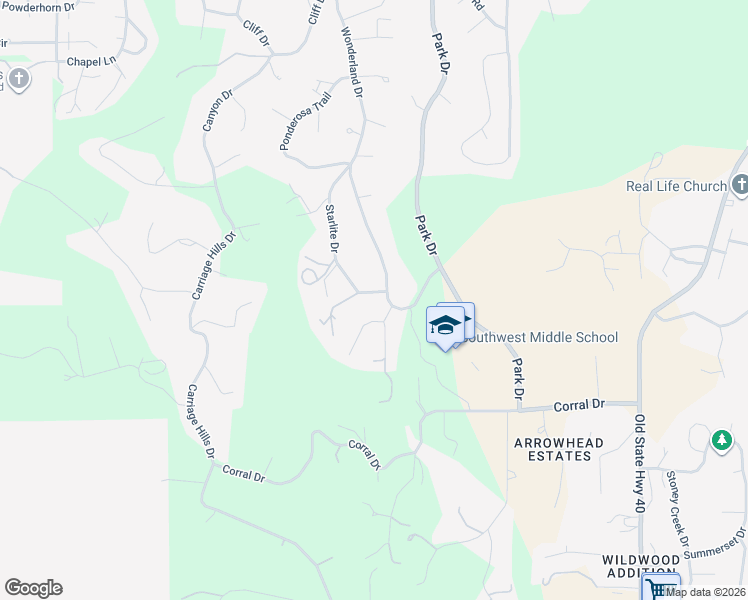 map of restaurants, bars, coffee shops, grocery stores, and more near 3926 Forest Park Cir in Rapid City