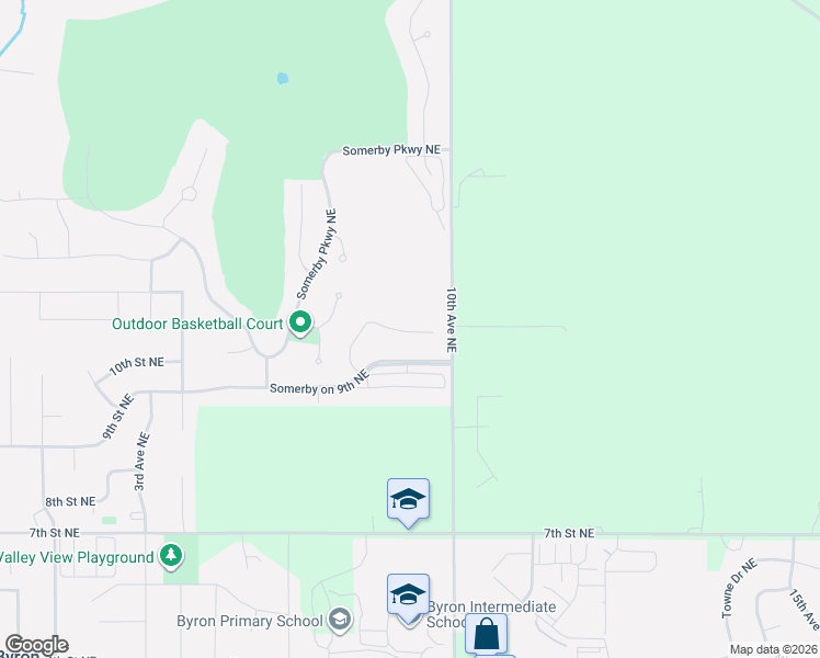 map of restaurants, bars, coffee shops, grocery stores, and more near 1040 Southwell Enclave Northeast in Byron