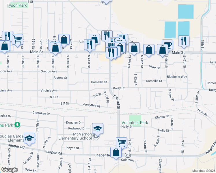 map of restaurants, bars, coffee shops, grocery stores, and more near 531 South 41st Place in Springfield