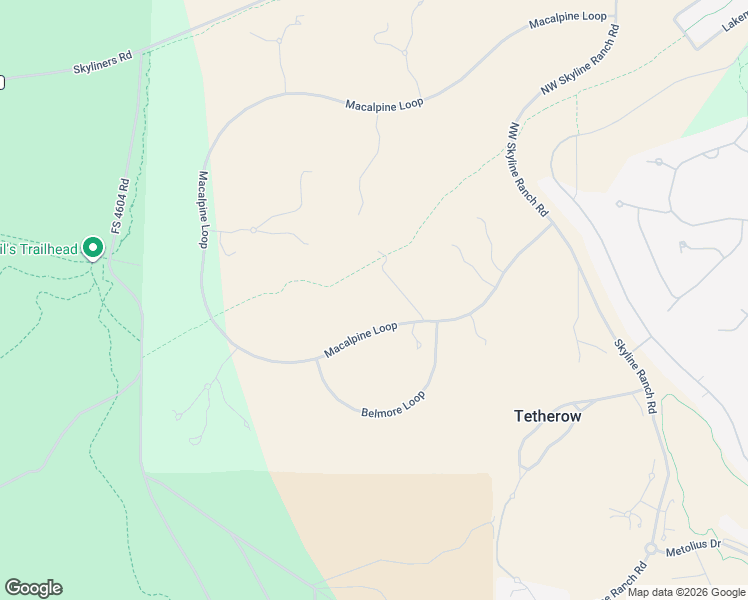map of restaurants, bars, coffee shops, grocery stores, and more near 18665 Macalpine Loop in Bend