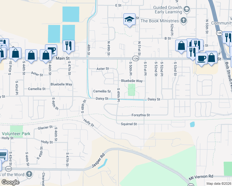 map of restaurants, bars, coffee shops, grocery stores, and more near 72 South 49th Place in Springfield