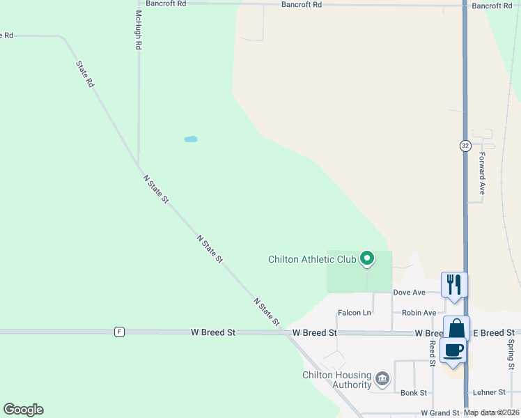 map of restaurants, bars, coffee shops, grocery stores, and more near 674 North State Street in Chilton