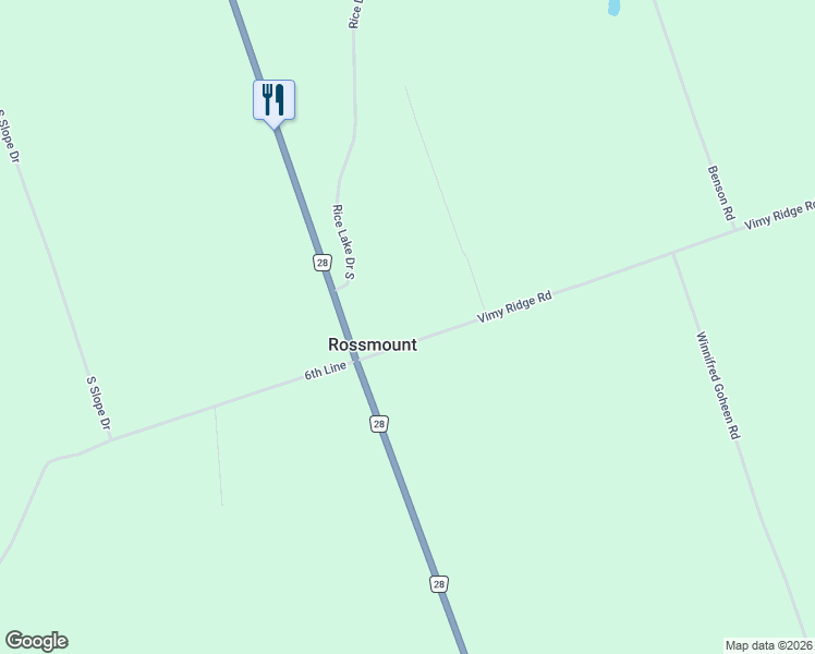 map of restaurants, bars, coffee shops, grocery stores, and more near 6065 Vimy Ridge Road in Port Hope