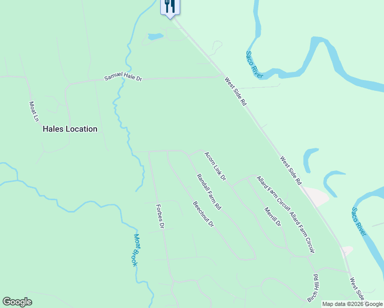 map of restaurants, bars, coffee shops, grocery stores, and more near 6 Acorn Link Drive in Conway