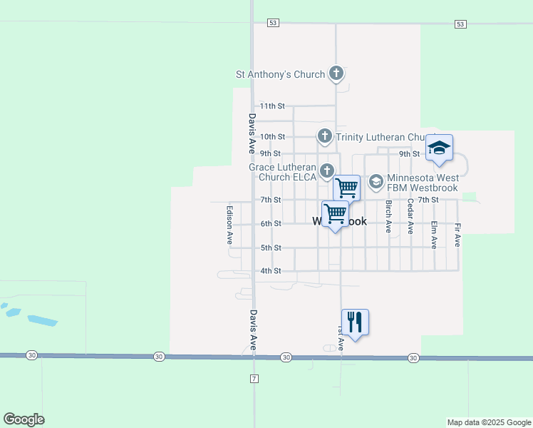 map of restaurants, bars, coffee shops, grocery stores, and more near 650 Columbus Avenue in Westbrook