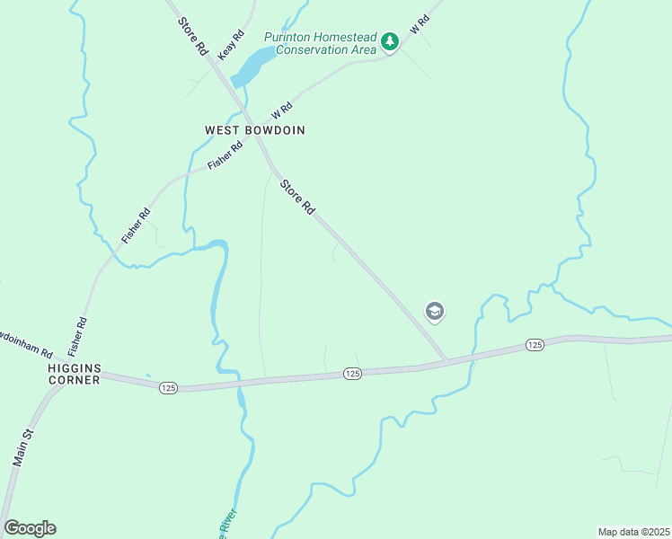 map of restaurants, bars, coffee shops, grocery stores, and more near 86 Store Road in Bowdoin