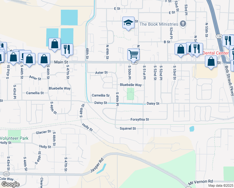 map of restaurants, bars, coffee shops, grocery stores, and more near 72 South 49th Place in Springfield