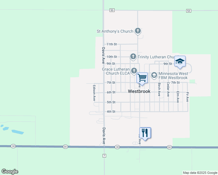 map of restaurants, bars, coffee shops, grocery stores, and more near 650 Columbus Avenue in Westbrook