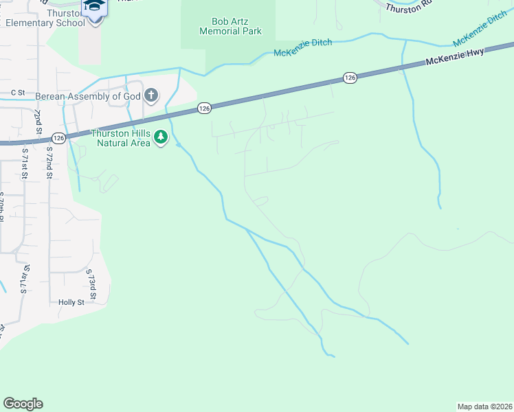 map of restaurants, bars, coffee shops, grocery stores, and more near South 79th Street in Springfield
