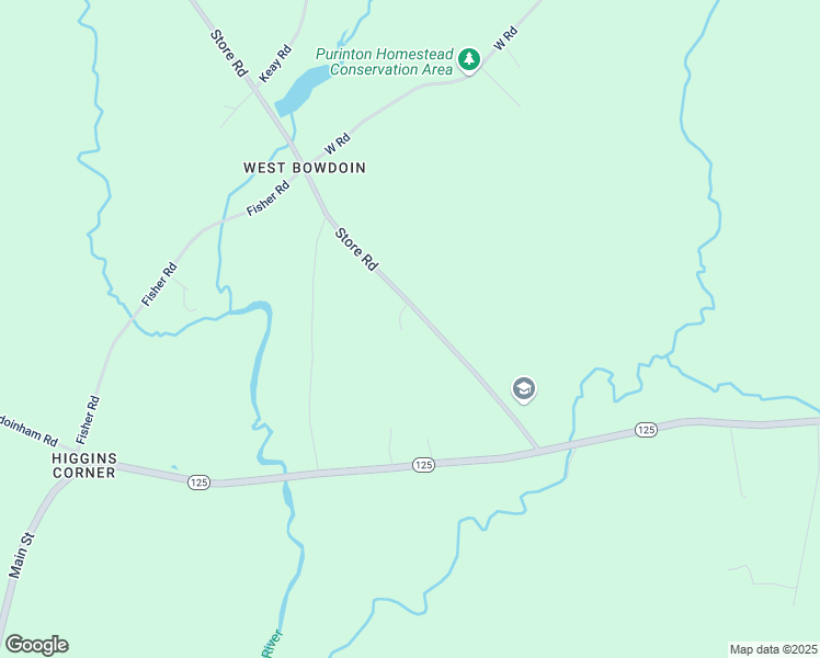 map of restaurants, bars, coffee shops, grocery stores, and more near 86 Store Road in Bowdoin