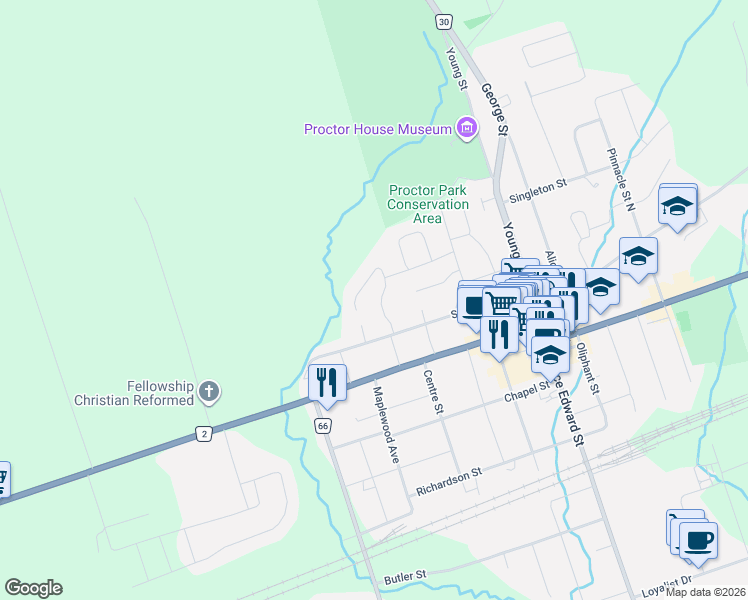 map of restaurants, bars, coffee shops, grocery stores, and more near 9 Rosslyn Drive in Brighton