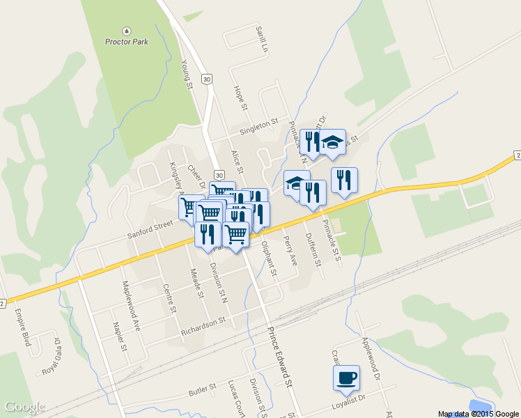 map of restaurants, bars, coffee shops, grocery stores, and more near 35 Alice Street in Brighton