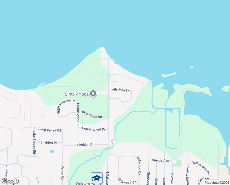 map of restaurants, bars, coffee shops, grocery stores, and more near 2785 Leila Mae Lane in Oshkosh