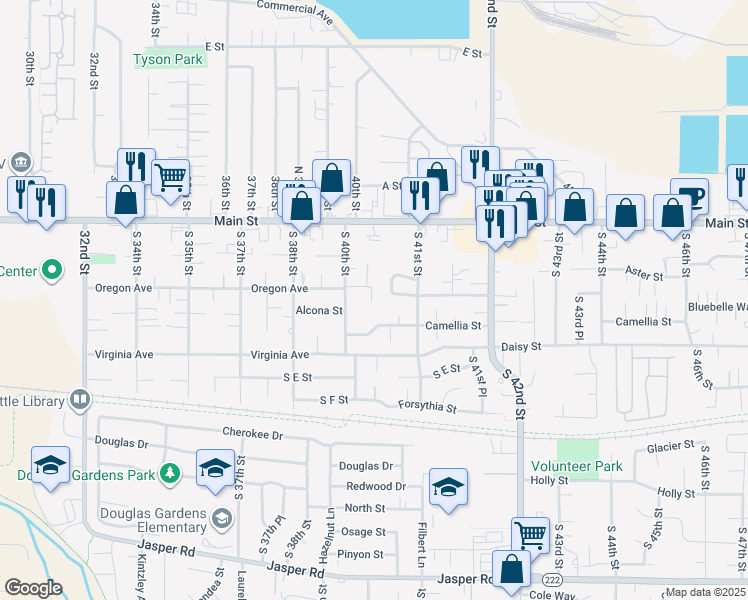 map of restaurants, bars, coffee shops, grocery stores, and more near 329 South 40th Place in Springfield