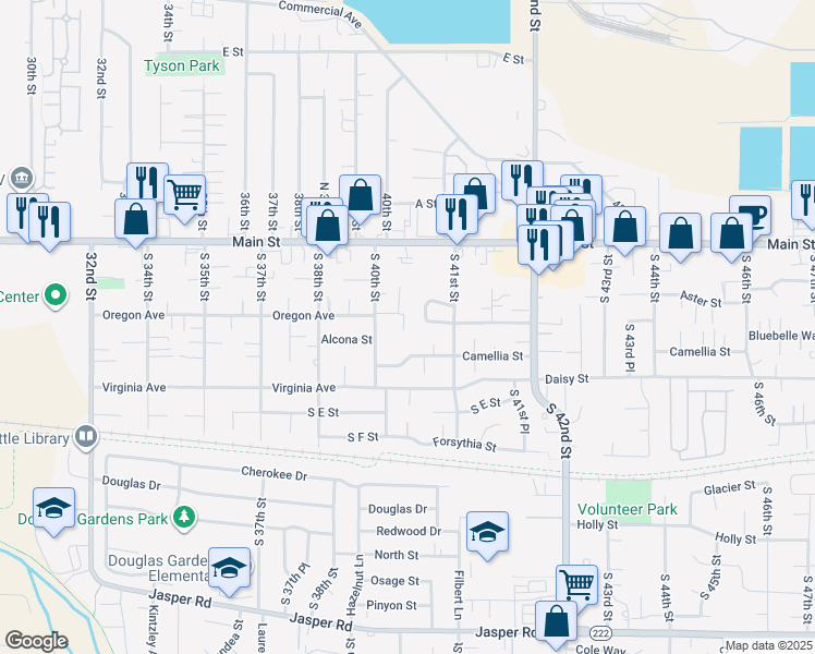 map of restaurants, bars, coffee shops, grocery stores, and more near 329 South 40th Place in Springfield