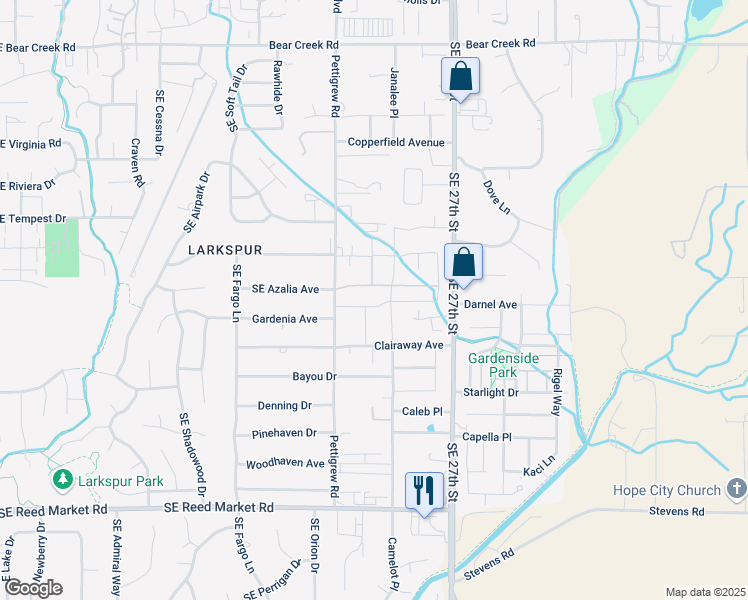 map of restaurants, bars, coffee shops, grocery stores, and more near 21125 Darnel Avenue in Bend
