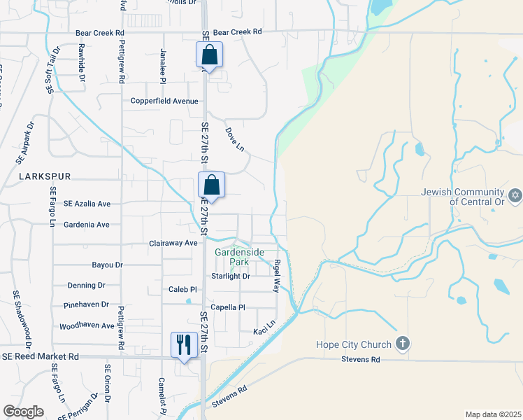 map of restaurants, bars, coffee shops, grocery stores, and more near 21261 Darnel Avenue in Bend