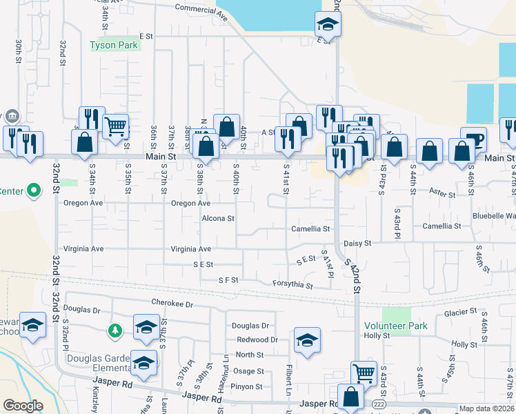 map of restaurants, bars, coffee shops, grocery stores, and more near 323 South 40th Place in Springfield