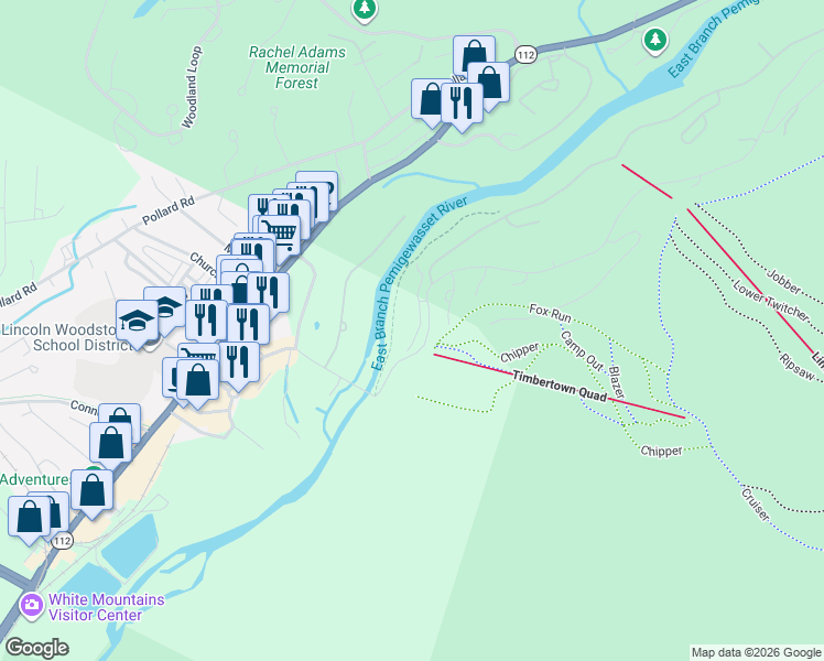 map of restaurants, bars, coffee shops, grocery stores, and more near 3 Riverside Terrace Drive in Lincoln