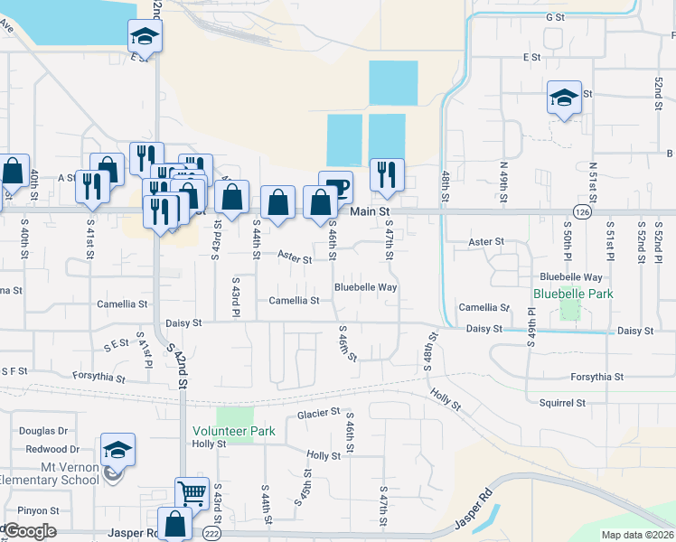 map of restaurants, bars, coffee shops, grocery stores, and more near 362 South 46th Street in Springfield