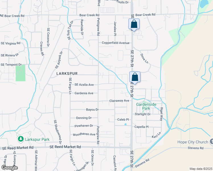 map of restaurants, bars, coffee shops, grocery stores, and more near 21123 Southeast Azalia Avenue in Bend
