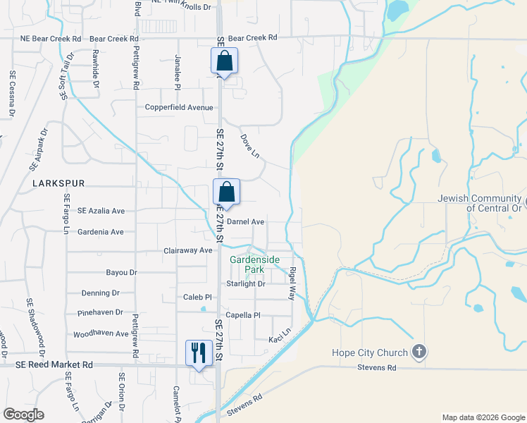 map of restaurants, bars, coffee shops, grocery stores, and more near 21245 Chilliwack Way in Bend