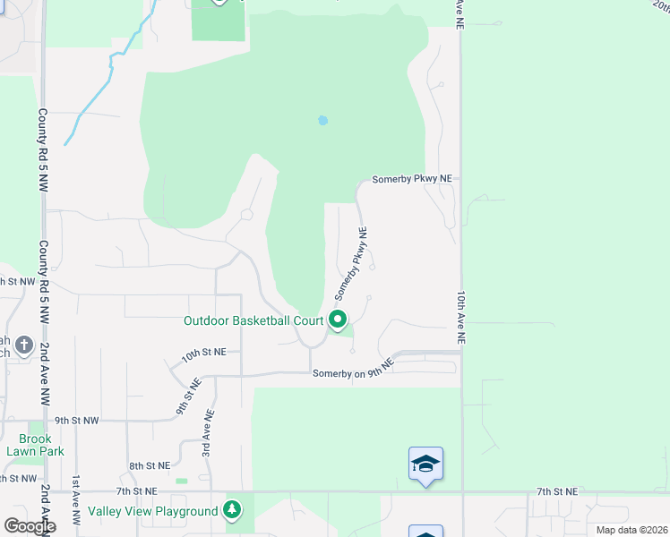 map of restaurants, bars, coffee shops, grocery stores, and more near 855 Somerby Parkway Northeast in Byron