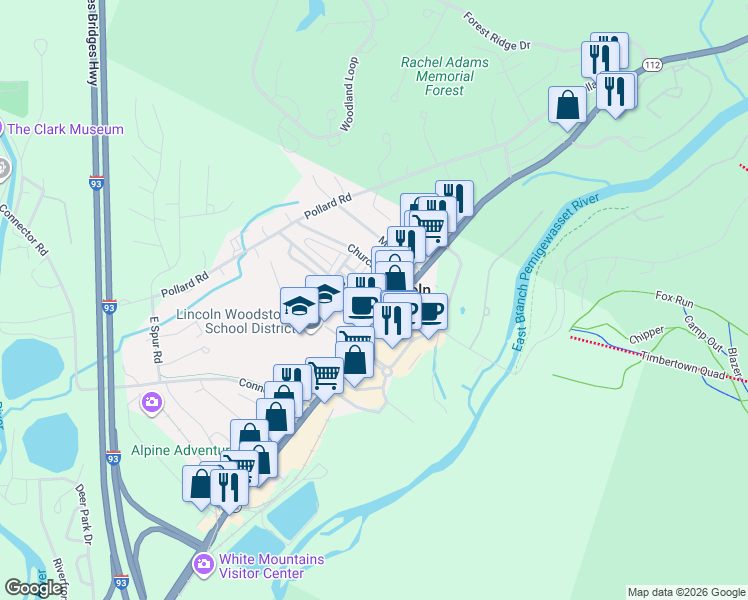 map of restaurants, bars, coffee shops, grocery stores, and more near 13 Coolidge Street in Lincoln