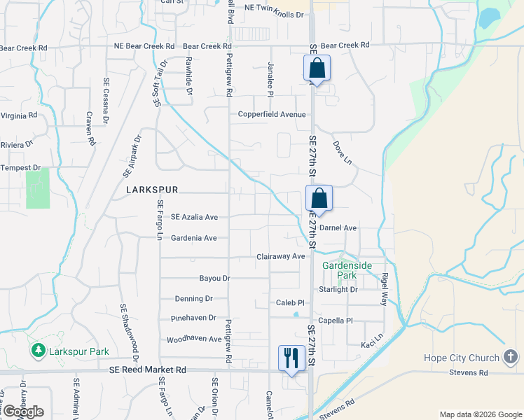 map of restaurants, bars, coffee shops, grocery stores, and more near 61804 Daly Estates Drive in Bend