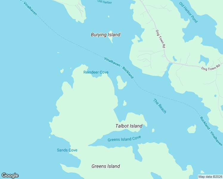 map of restaurants, bars, coffee shops, grocery stores, and more near Shore Acres Road in Vinalhaven