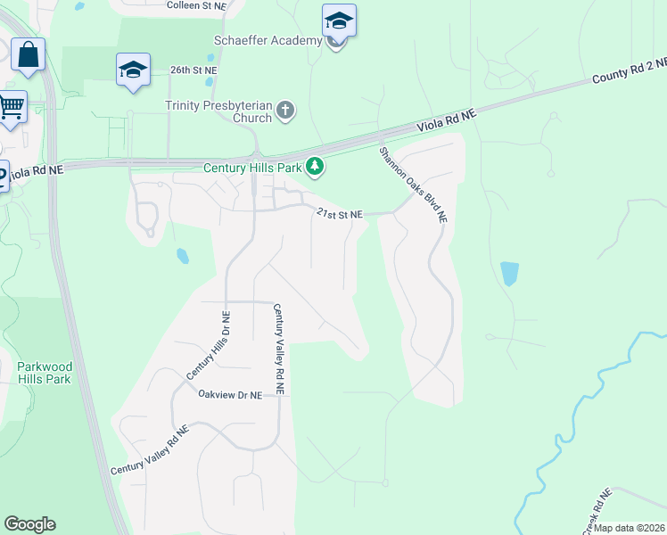 map of restaurants, bars, coffee shops, grocery stores, and more near 2059 Galway Lane Northeast in Rochester