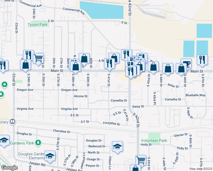 map of restaurants, bars, coffee shops, grocery stores, and more near 4020 Southway Loop in Springfield