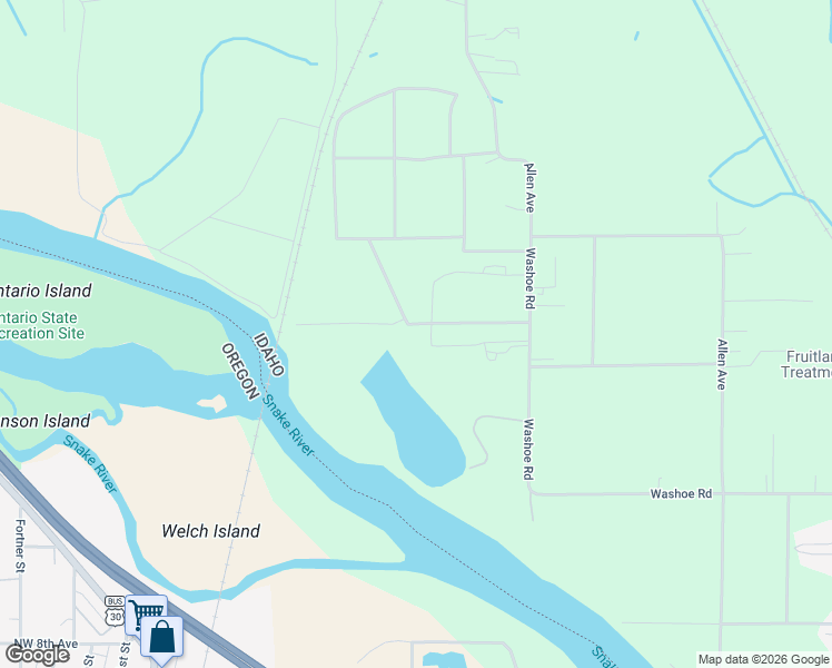 map of restaurants, bars, coffee shops, grocery stores, and more near 8651 Washoe Road in Payette