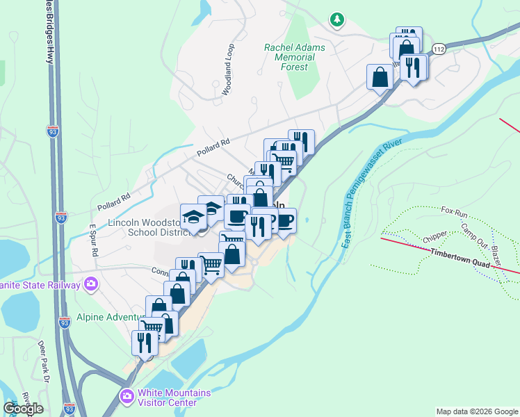 map of restaurants, bars, coffee shops, grocery stores, and more near in Lincoln