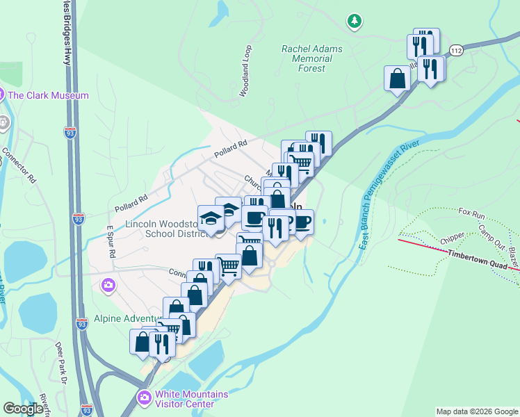 map of restaurants, bars, coffee shops, grocery stores, and more near 13 Coolidge Street in Lincoln