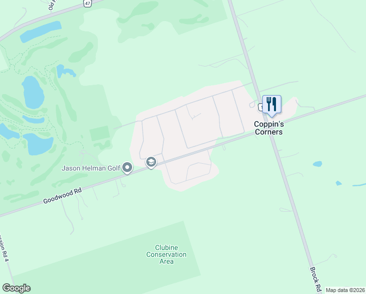 map of restaurants, bars, coffee shops, grocery stores, and more near 37 Country Club Crescent in Uxbridge