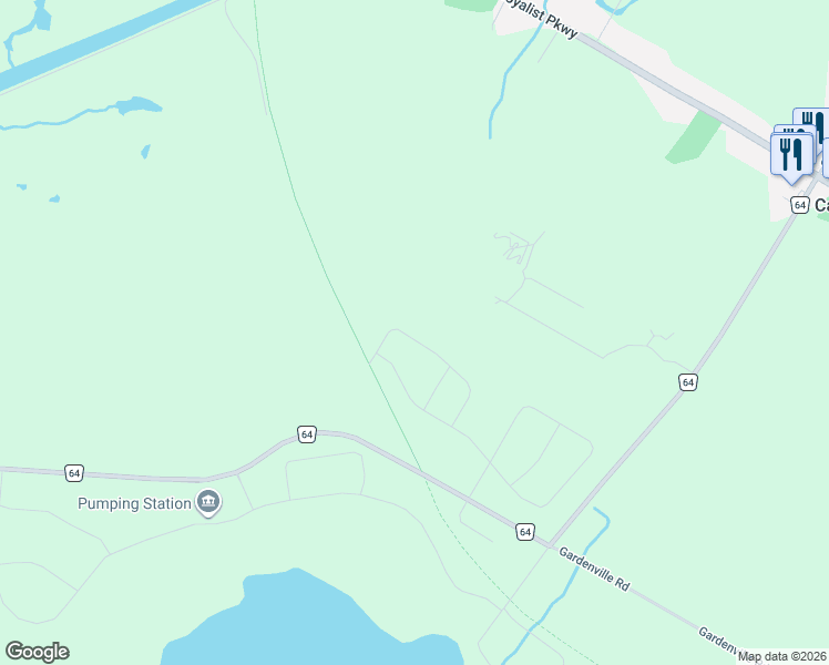 map of restaurants, bars, coffee shops, grocery stores, and more near 13 East Vista Terrace in Quinte West