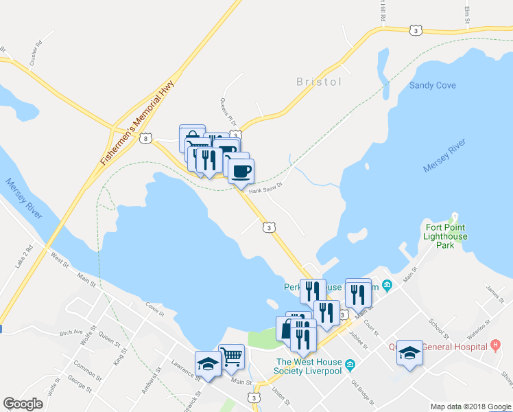 map of restaurants, bars, coffee shops, grocery stores, and more near 122 Bristol Avenue in Brooklyn