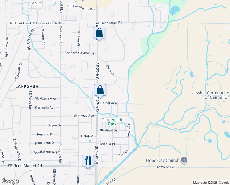 map of restaurants, bars, coffee shops, grocery stores, and more near 21245 Chilliwack Way in Bend