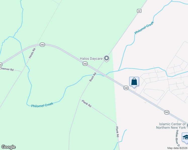 map of restaurants, bars, coffee shops, grocery stores, and more near 25919 Bush Road in Watertown