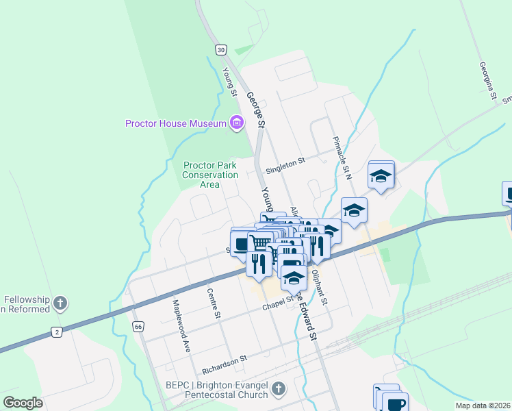 map of restaurants, bars, coffee shops, grocery stores, and more near 7 Cheer Drive in Brighton
