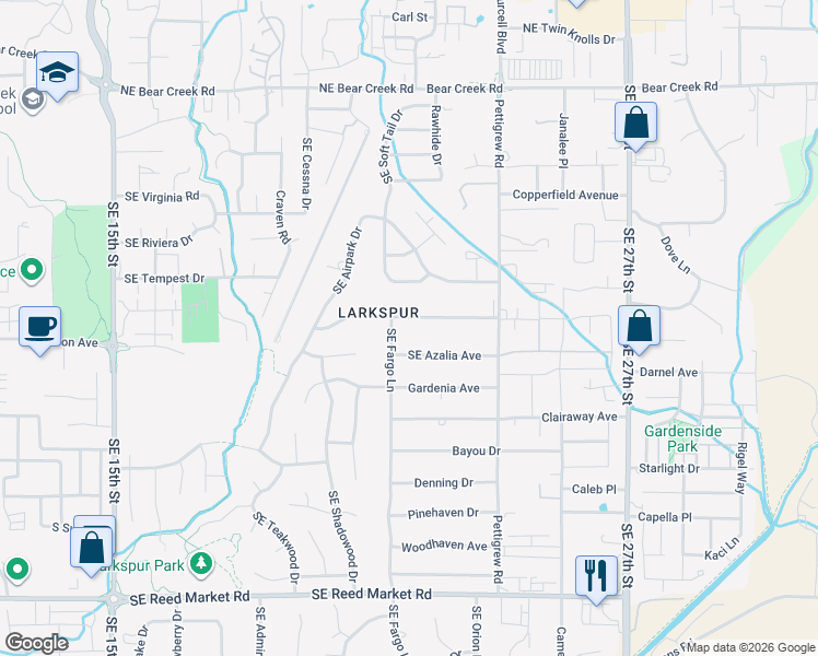 map of restaurants, bars, coffee shops, grocery stores, and more near 21031 Thomas Drive in Bend